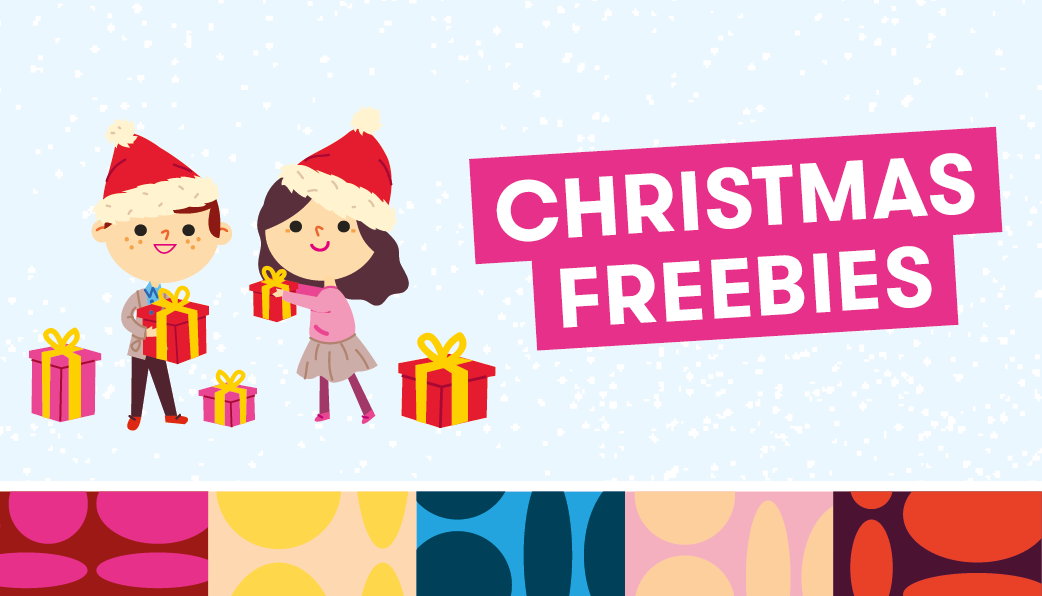 materiały do nauki angielskiego w świątecznym klimacie ilustracja