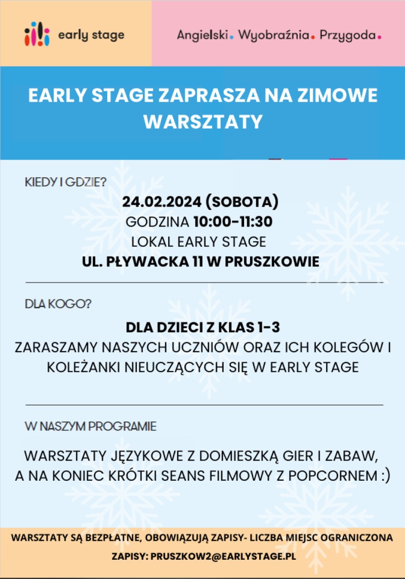 EARLY STAGE ZAPRASZA NA ZIMOWE WARSZTATY.png